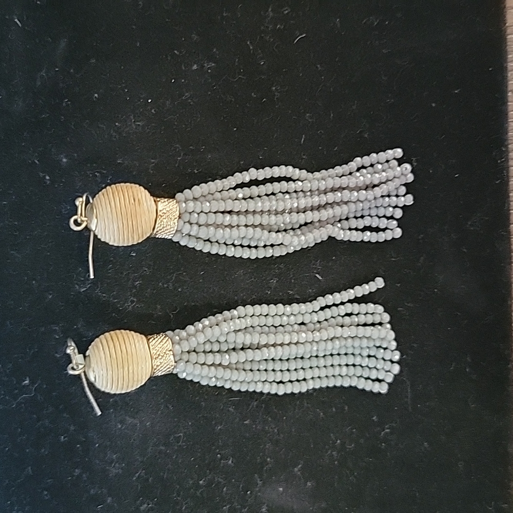 Grey Beaded Earrings